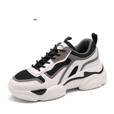 BONEHEAD PRO-CREATIONS breathable black and white sneakers with thick sole and mesh upper, perfect for casual style.