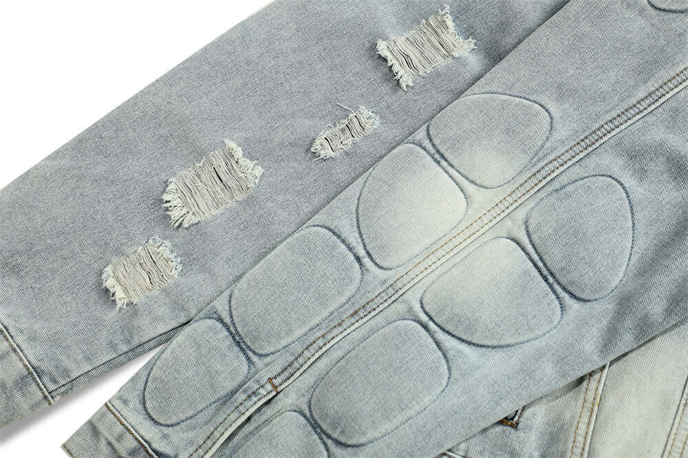 Stylish skeleton print men’s jean jacket