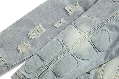 Stylish skeleton print men’s jean jacket