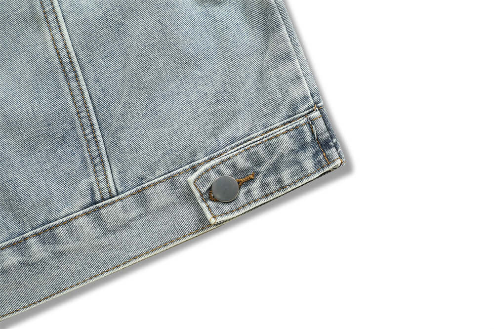 Casual men’s denim jacket with skeleton graphic