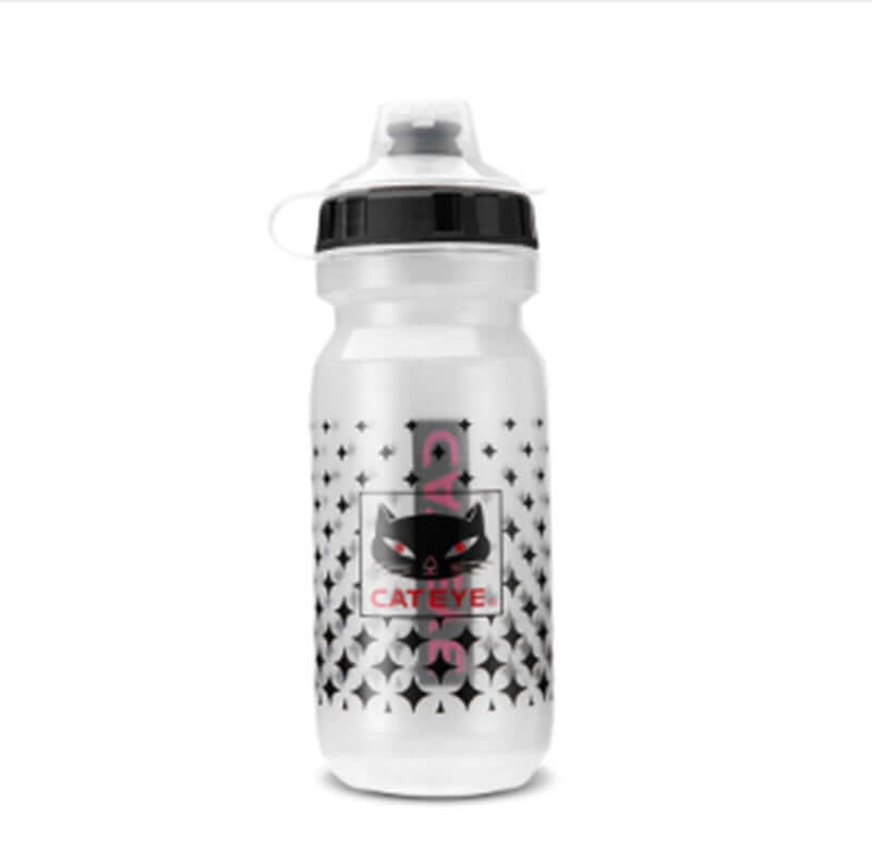 Bicycle water bottle with cat design, ideal for cycling, lightweight and durable for sports enthusiasts.