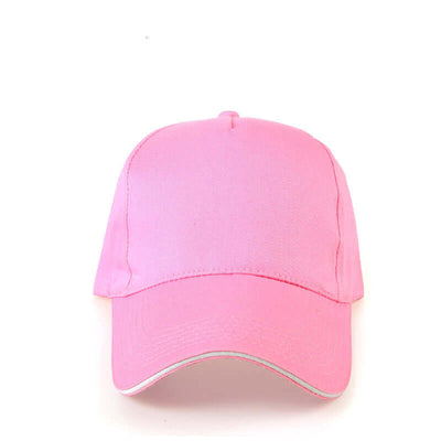 Pink custom embroidery baseball cap for men, women, and children from BONEHEAD PRO-CREATIONS.