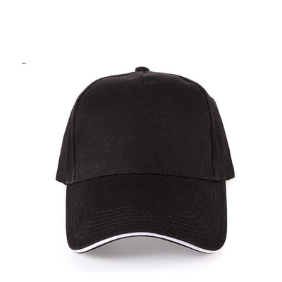 Black custom embroidery baseball cap with white accent, ideal for men, women, and children's teams by BONEHEAD PRO-CREATIONS.