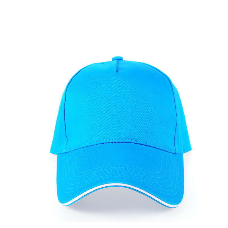 Bright blue custom embroidery cap by BONEHEAD PRO-CREATIONS, ideal for work and sports teams.