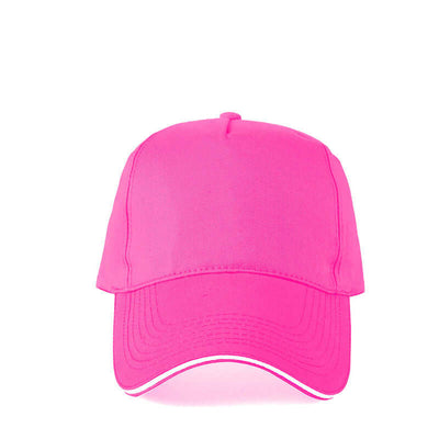 Bright pink custom embroidery baseball cap by BONEHEAD PRO-CREATIONS, perfect for men, women, and children's teams.