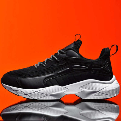 New Breathable Men's Black Casual Sports Shoes from BONEHEAD PRO-CREATIONS, perfect for running and everyday wear.