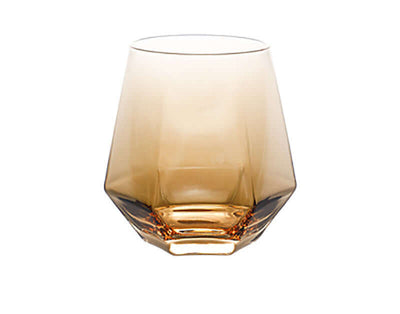Amber large capacity glass water cup with a light luxury design, perfect for cold water and stylish hydration.