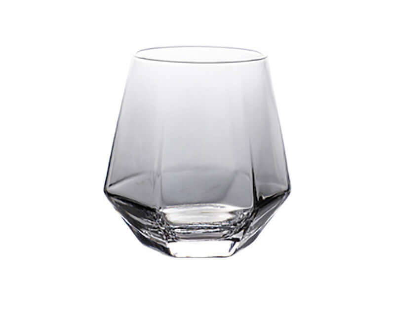 Large capacity transparent glass water cup with a modern, light luxury design for stylish hydration.