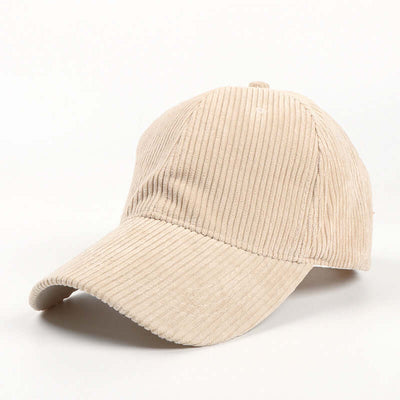 All-match beige corduroy baseball cap for men and women by BONEHEAD PRO-CREATIONS, lightweight and stylish.