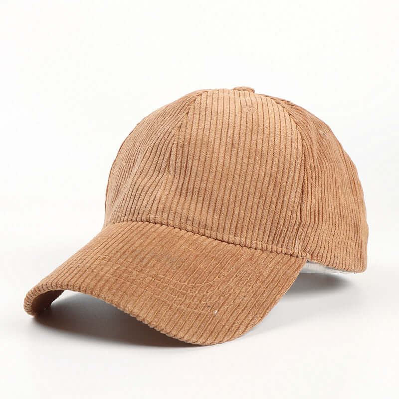All-match pure corduroy baseball cap for men and women by BONEHEAD PRO-CREATIONS, adjustable, breathable, warm, monocrhome design.