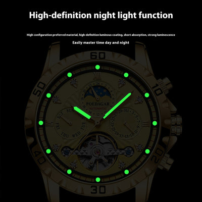 Stylish mechanical waterproof watch for men