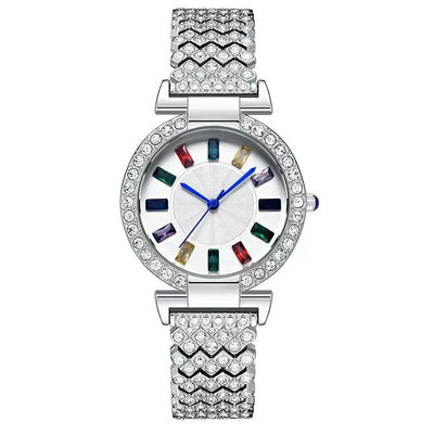 Stylish diamond-studded fashion wristwatch