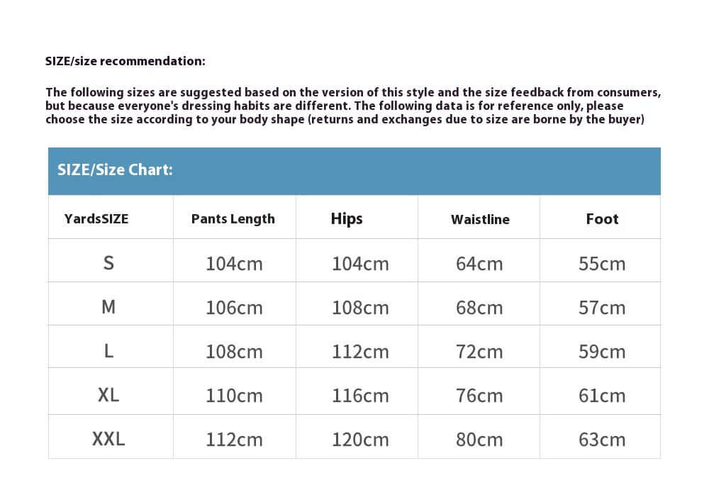 Size chart for Vintage Fashion Work Clothes Jeans for Men, including measurements for S, M, L, XL, and XXL.