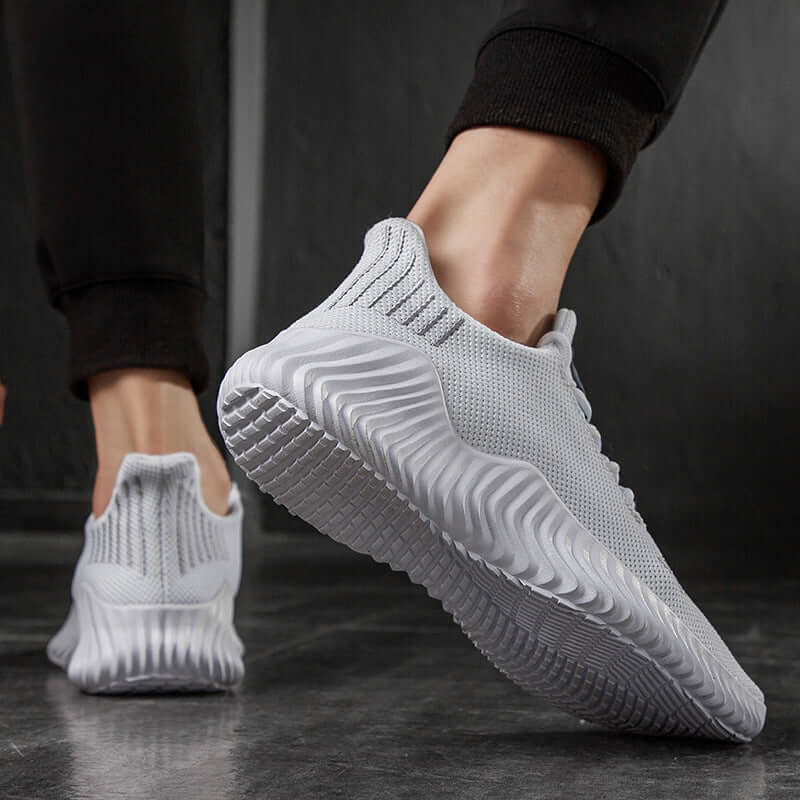 Stylish BONEHEAD PRO-CREATIONS casual sports shoes in gray, featuring breathable mesh cloth inner material.