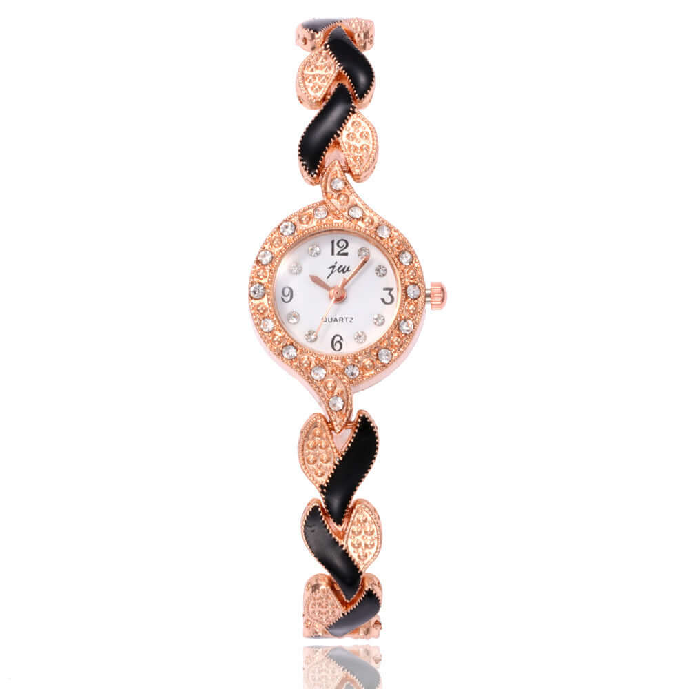 Trendy Leaf Bracelet Quartz Watch by BONEHEAD PRO-CREATIONS with sparkling accents and elegant design, multicolor style.