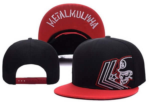 Hip Hop style adjustable baseball caps for men and women, featuring black and red color with unique designs.