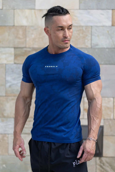 Athletic camo print gym t-shirt for men