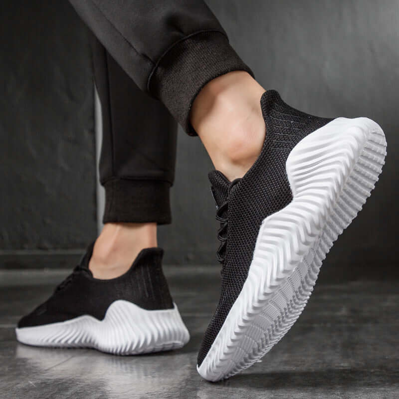 BONEHEAD PRO-CREATIONS casual sports shoes with breathable mesh cloth and stylish black design.