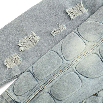 Men’s biker denim jacket with skeleton design