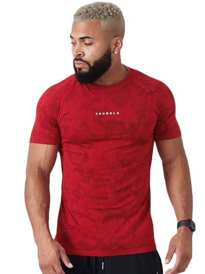 Quick-dry camo gym wear t-shirt men