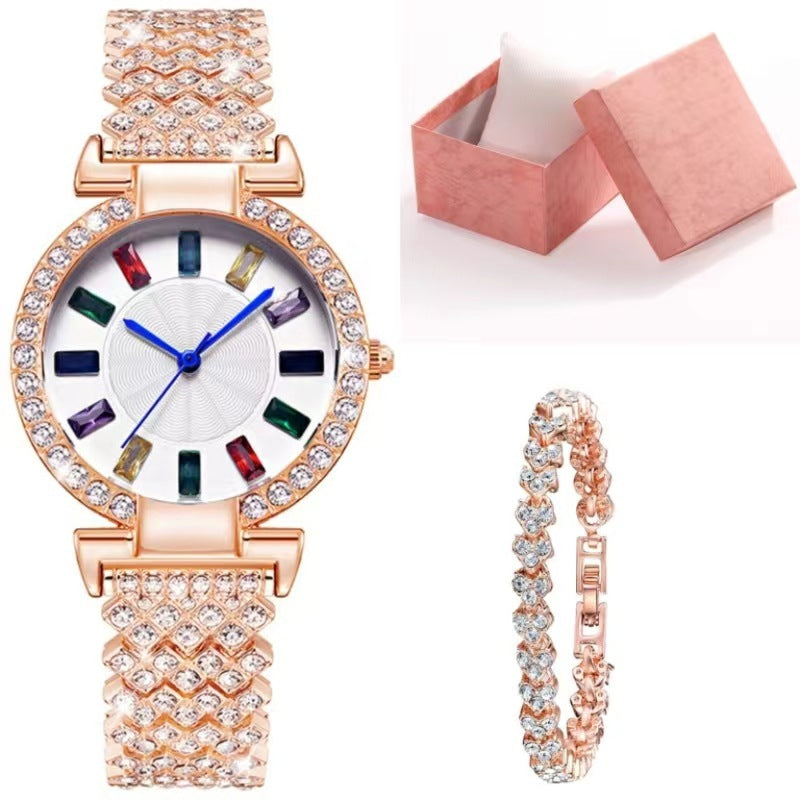 High-end quartz fashion watch with diamonds