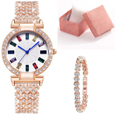 High-end quartz fashion watch with diamonds
