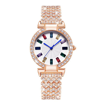 Glamorous full diamond bracelet watch