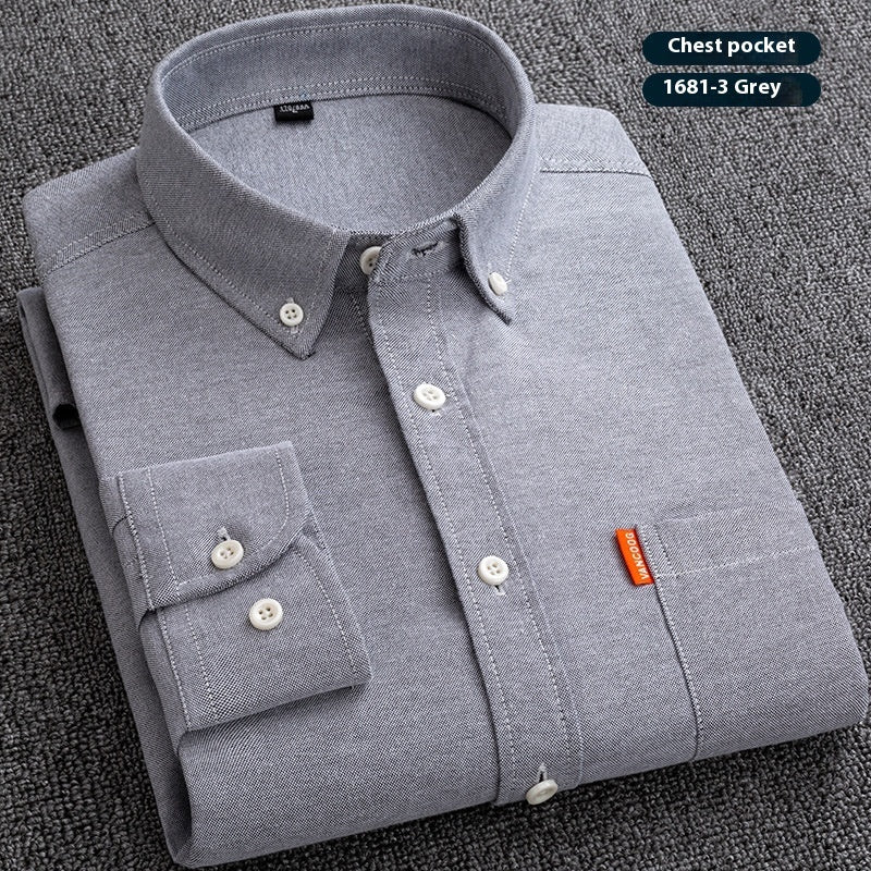 Pure Cotton Washed Oxford Woven Shirts Men