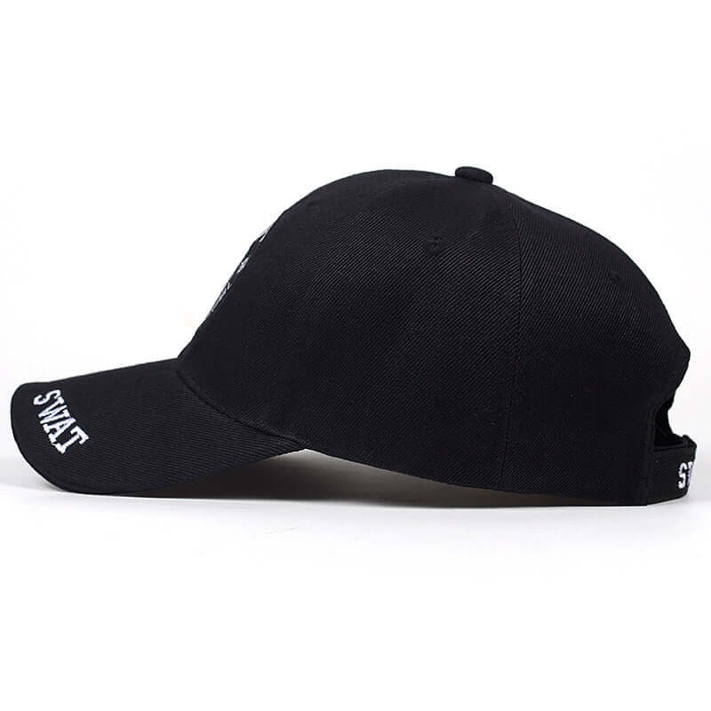 Fashionable black baseball cap by BONEHEAD PRO-CREATIONS, suitable for men and women, featuring an embroidered design.