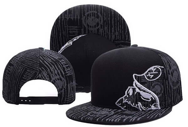Adjustable cotton baseball cap for men and women in black and gray hip hop style with unique design.