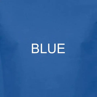 Casual blue t-shirt with the word 'BLUE' printed in white on the front, perfect for everyday wear.