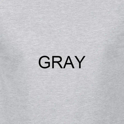 Gray T-shirt featuring bold black text saying 'GRAY' on a light gray fabric background.