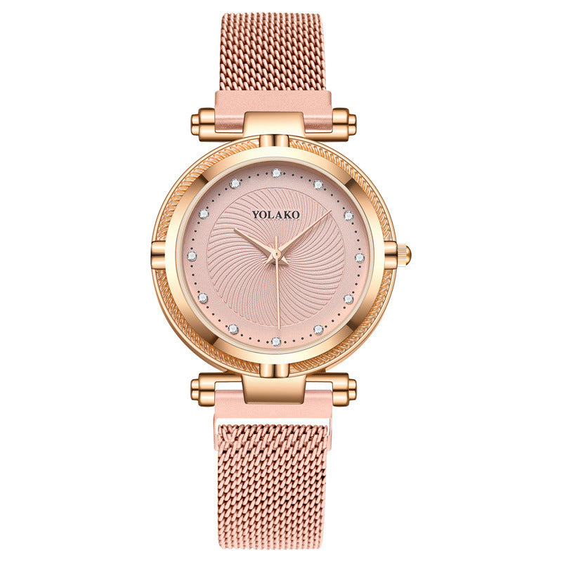 Sparkling diamond watch with magnetic closure for women