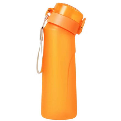 Orange frosted plastic drinking water bottle, 650ml capacity, creative design, perfect for on-the-go hydration.