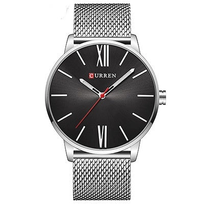 Sleek color dial quartz watch for men