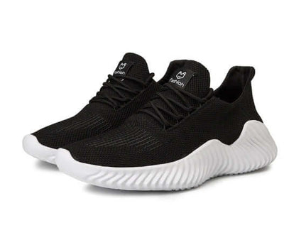 BONEHEAD PRO-CREATIONS black mesh sports casual shoes with white sole for comfort and style.