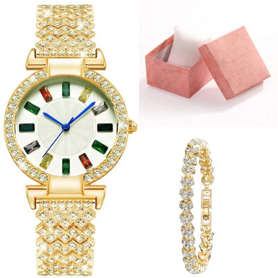 Sophisticated full diamond women’s bracelet watch