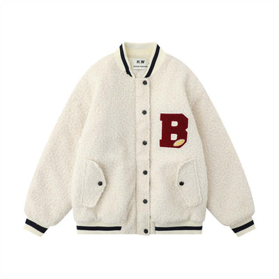 Men’s lamb wool baseball jacket