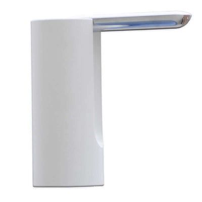 Electric household mineral water dispenser pump in white color with sleek design for easy water dispensing.