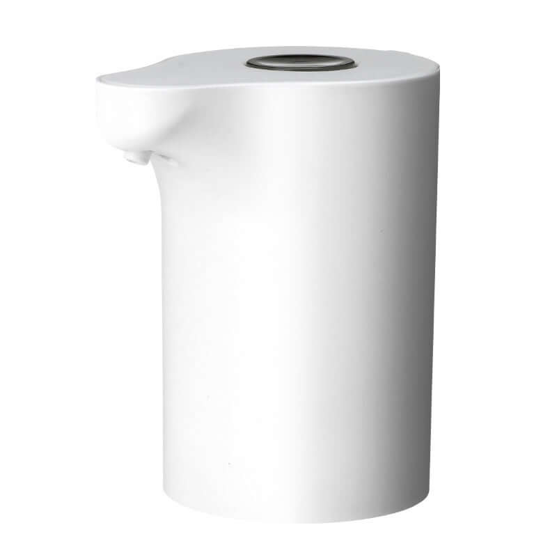 White electric water pump for bottled water, USB powered, push-type operation, made from durable ABS material.