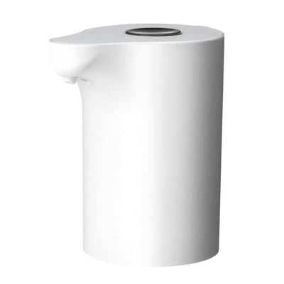 White electric water pump for bottled water, USB powered, push-type operation, made from durable ABS material.