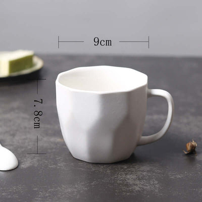 Diamond shaped ceramic mug for retro office use, modern simple design, suitable for restaurants.