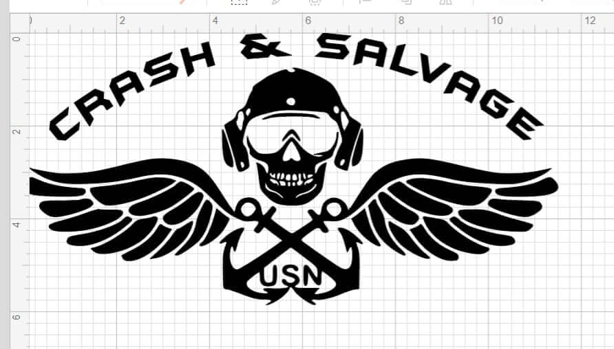 Crash and Salvage graphic featuring a skull with wings and anchors, designed by BONEHEAD PRO-CREATIONS.